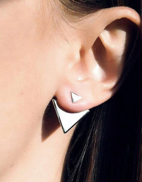 Double Sided Triangle Stud Earrings
