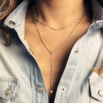 Star Drop Double Chain Necklace