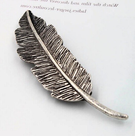 Antique Silver Leaf Hair Clip