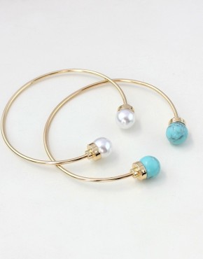 Turquoise Pearl Cuff Bracelet