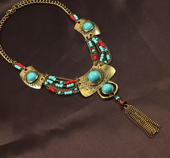 Antique Turquoise Statement Necklace