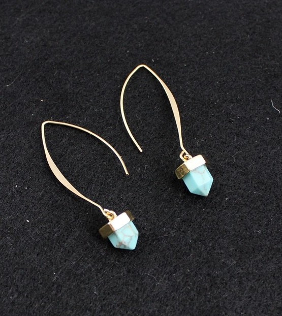 Turquoise Dangle Hook Earrings