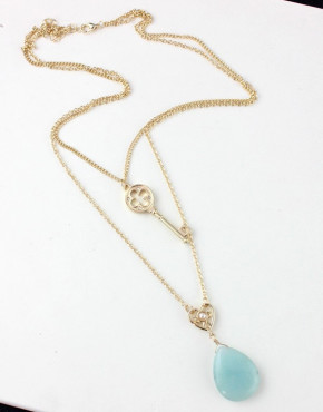 Key Pendant Double Layer Necklace