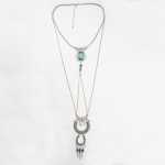 Multi Chain Bead Pendant Necklace