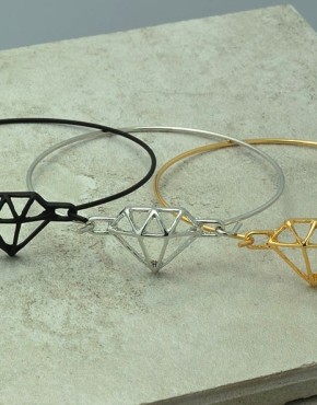 Hollow Diamond Bangle