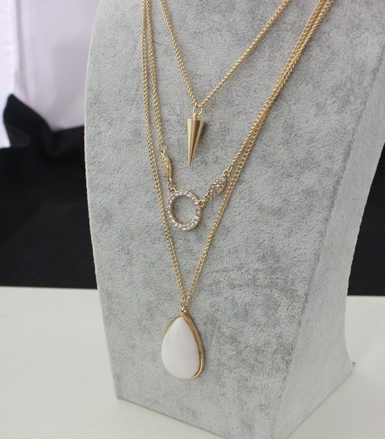 Water Drop Pendant Multi Layer Necklace