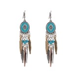 Antique Feather Drop Earrings