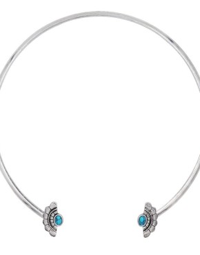 Turquoise Flower Hoop Necklace