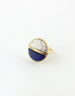 Semicircle Double Stone Ring