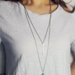 Turquoise Pendant and Bar Necklace