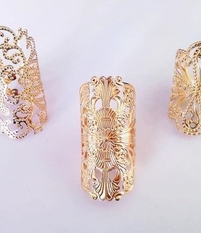 Hollow Floral Statement Ring 3 Pack