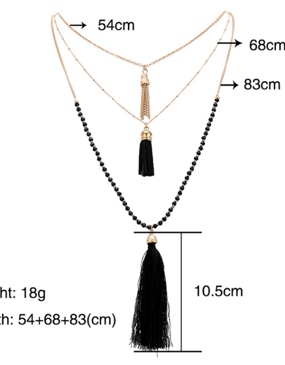 Triple Tassel Layered Necklace