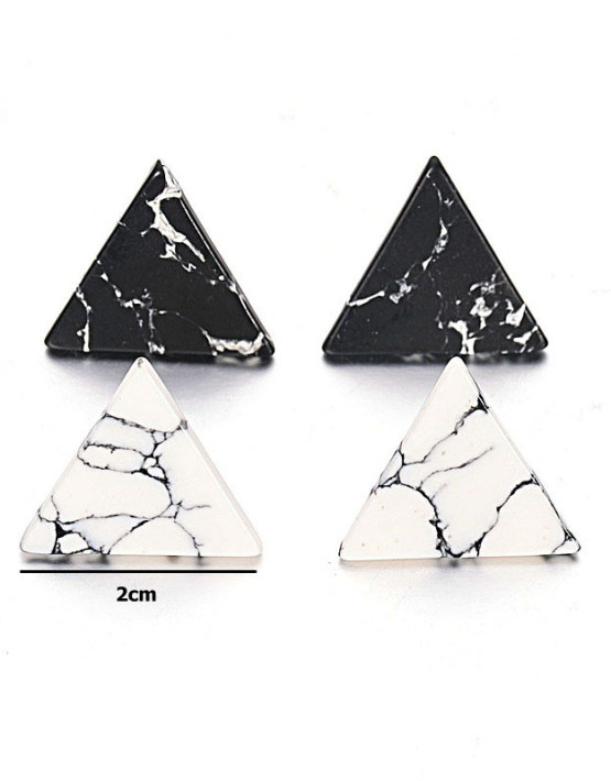 Marble Effect Triangle Stud Earrings
