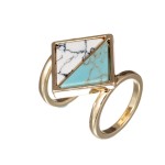 Double Triangle Stone Ring