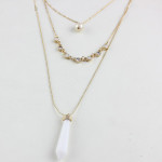Pearl and Stone Multilayer Chain Necklace