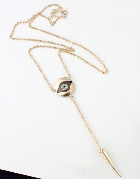 Crystal Eye Rivet Pendant Necklace