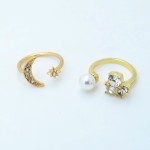Moon Star Pearl Ring 2 Pack