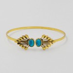 Turquoise Feather Cuff Bangle
