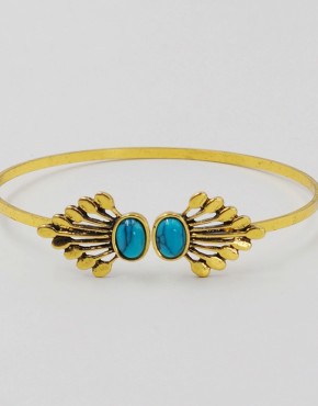 Turquoise Feather Cuff Bangle