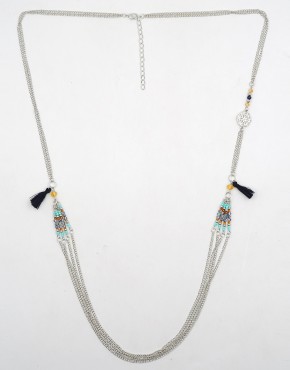 Multi Chain Tassel Necklace