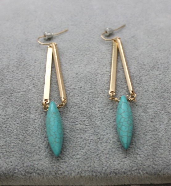 Turquoise Long Drop Earrings