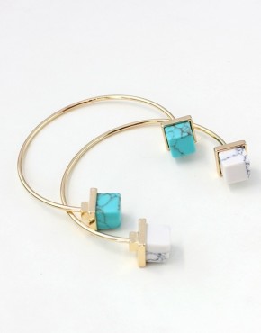 Marble Cube Cuff Bracelet