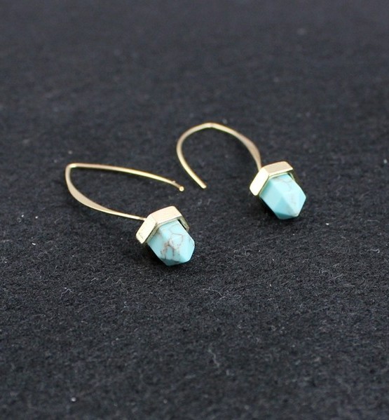 Turquoise Dangle Hook Earrings
