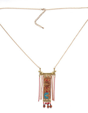 Boho Color Bead Pendant Necklace