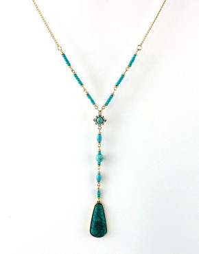 Turquoise Beads & Pedant Necklace