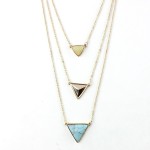 Triple Triangle Layered Necklace