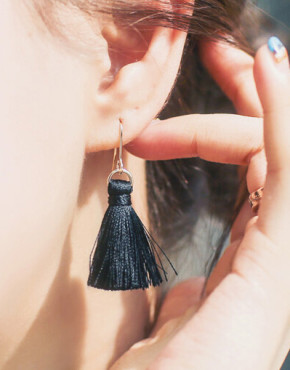 Silk Tassel Drop Earrings