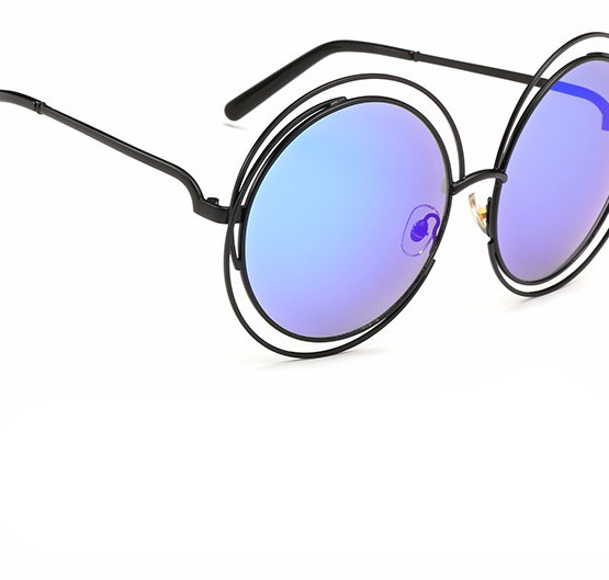 Round Oversized Metal Sunglasses