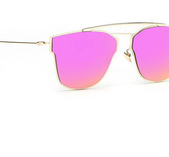 Metal Frame Reflective Lens Sunglasses