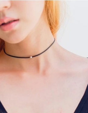 Leather Single Bead Choker