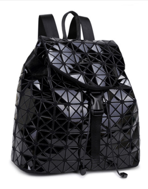 Black Geometric Backpack